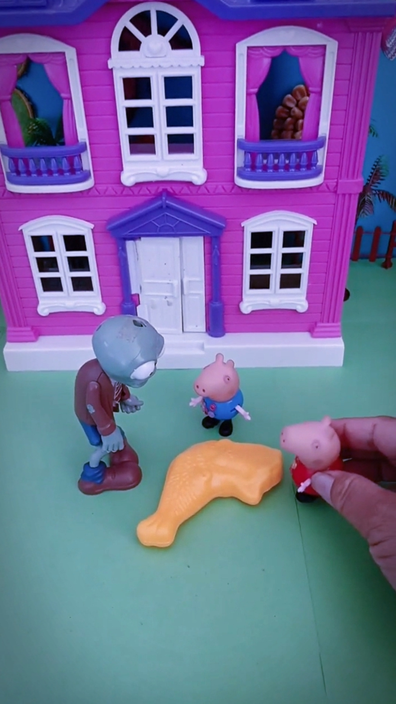 小猪佩奇:得知乔治没有哥哥,僵尸想抢他的鸡腿,没想到乔治的姐姐这么厉害