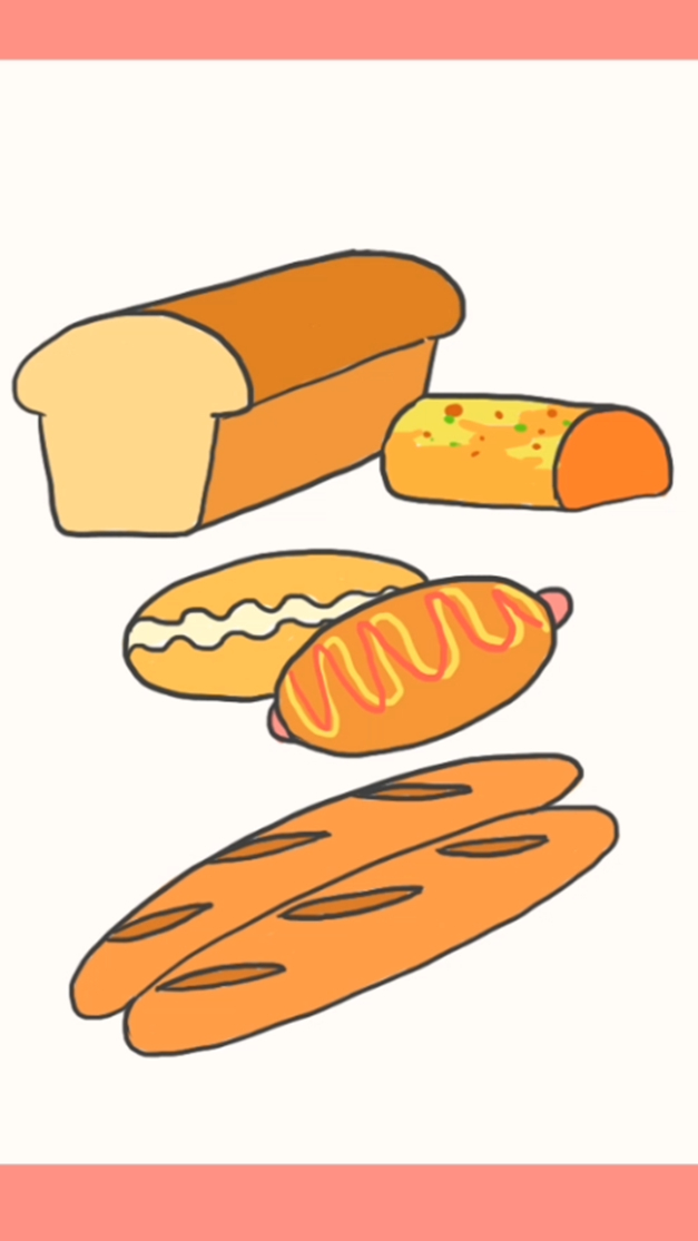 面包、热狗简笔画,美术教程。教你画美味的面包、热狗,简单易学,看上去也好吃!