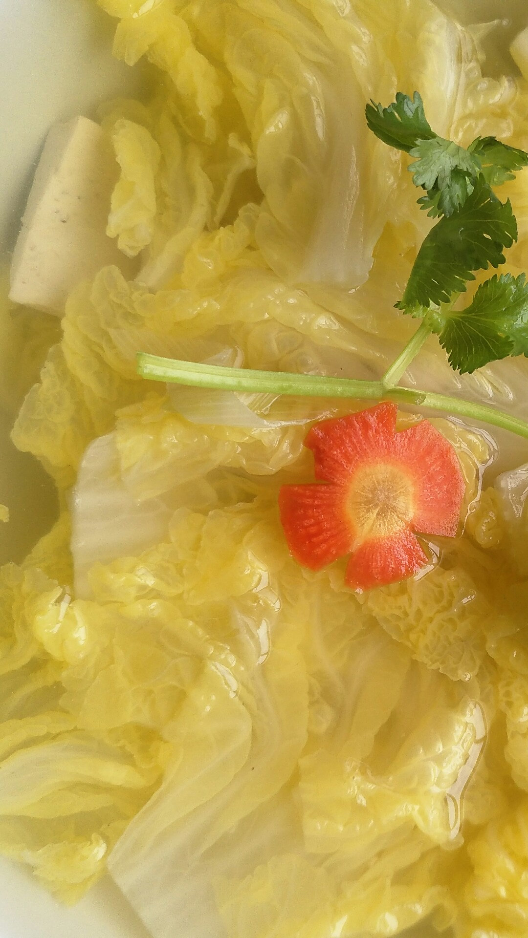傲雪斗寒霜,高洁自流芳。晚菘当何食,一品白菜汤
