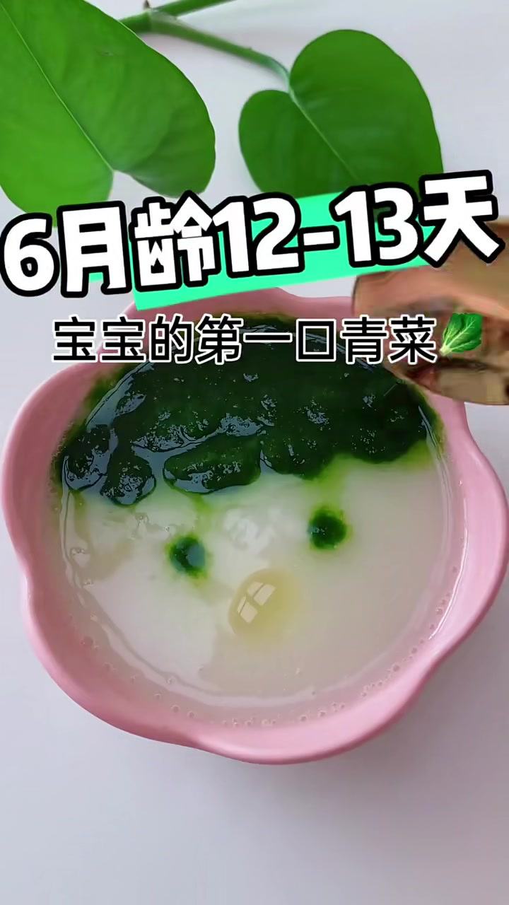 宝宝补铁的第一口青菜泥