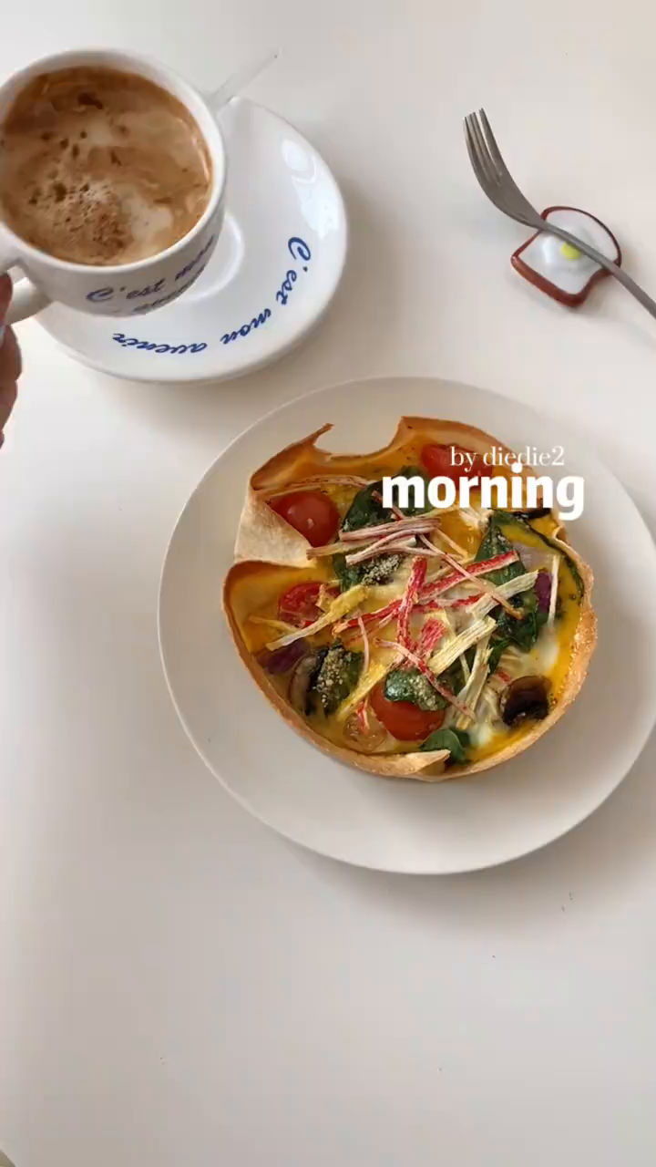 低脂快手早餐碗都可以吃菠菜口蘑烘蛋