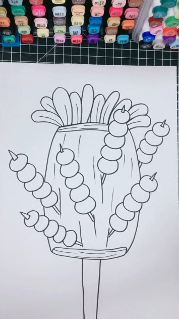 儿童简笔画,今天画小孩子非常喜欢的糖葫芦,超级简单