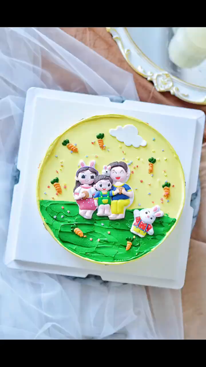 一家三口软陶蛋糕