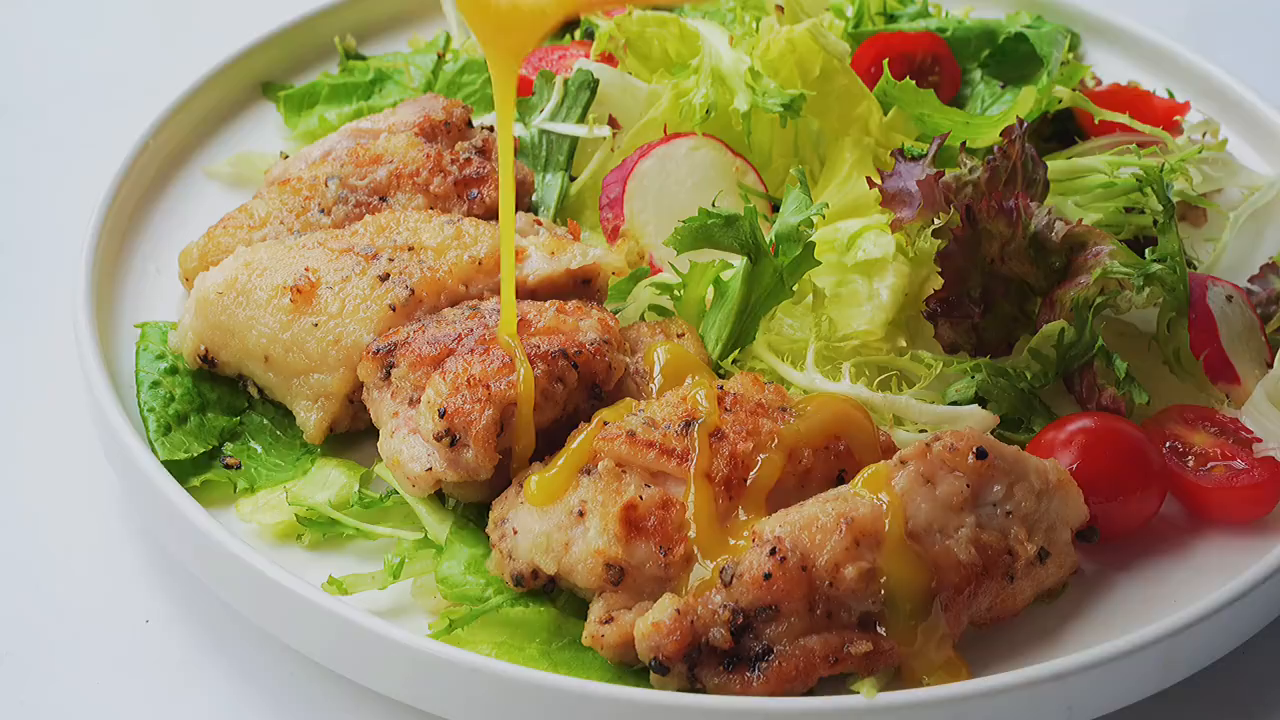375卡一大盘,甜辣蜂蜜芥末鸡排沙拉