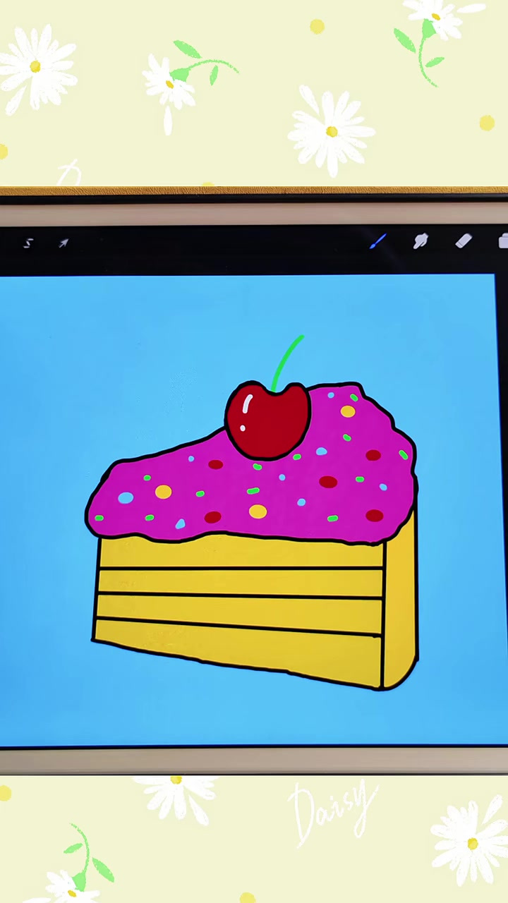 儿童简笔画蛋糕,适合幼儿园小学生绘画