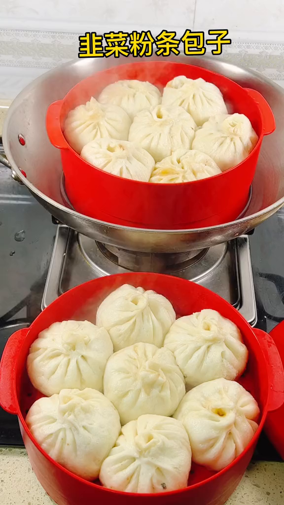 春节吃腻了肉馅饺子,换个素馅的韭菜粉条包子