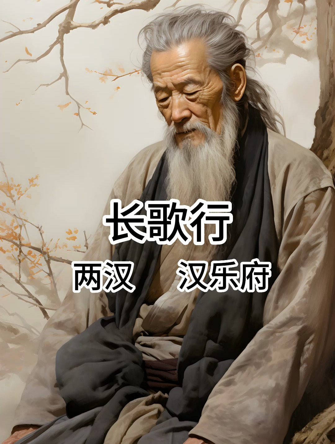 乐府诗《长歌行》幼儿启蒙儿童必背古诗词配画,AI绘画,古诗插画