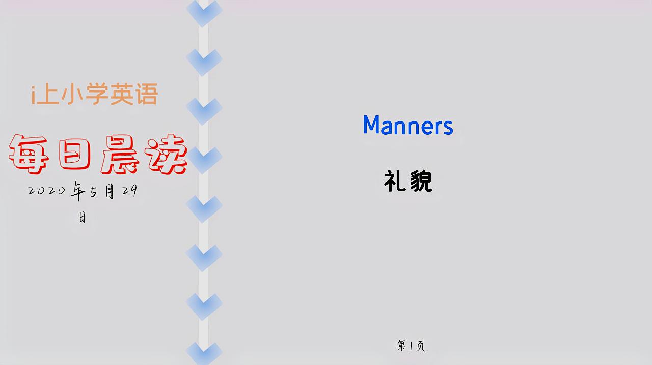 [图]慢速英语每日一读:Manners礼貌(1)