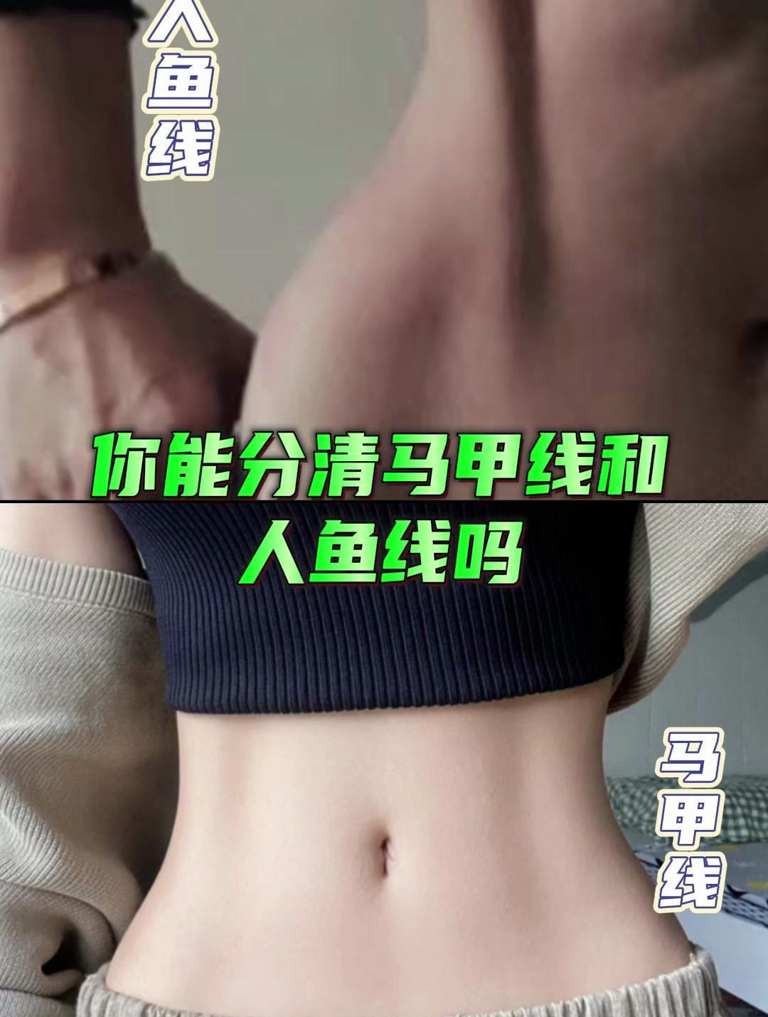 你能分得清人鱼线和马甲线吗?