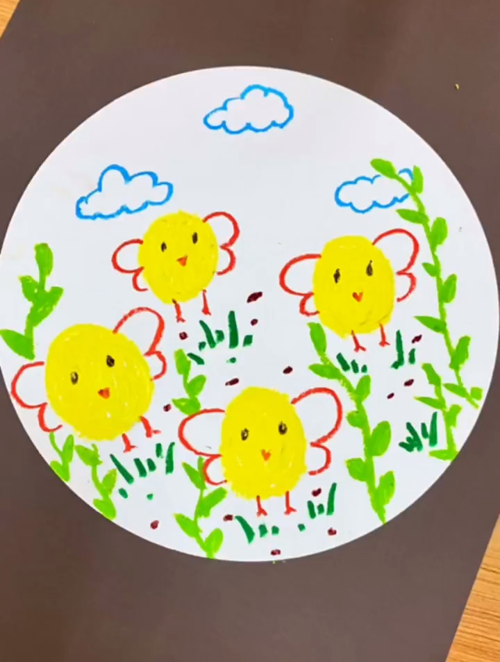 教你用油画棒画出小鸡 画画教程