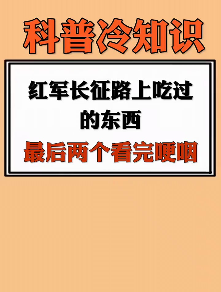 红军长征路上吃过的东西,最后两个看完哽咽