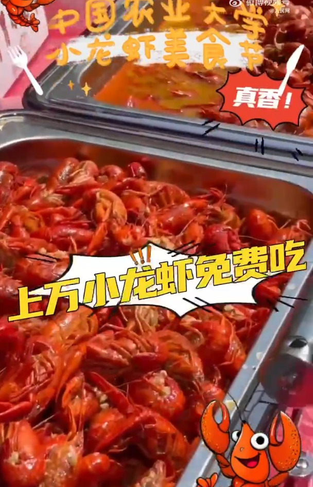 高校送学生小龙虾花束(来源:人民网)