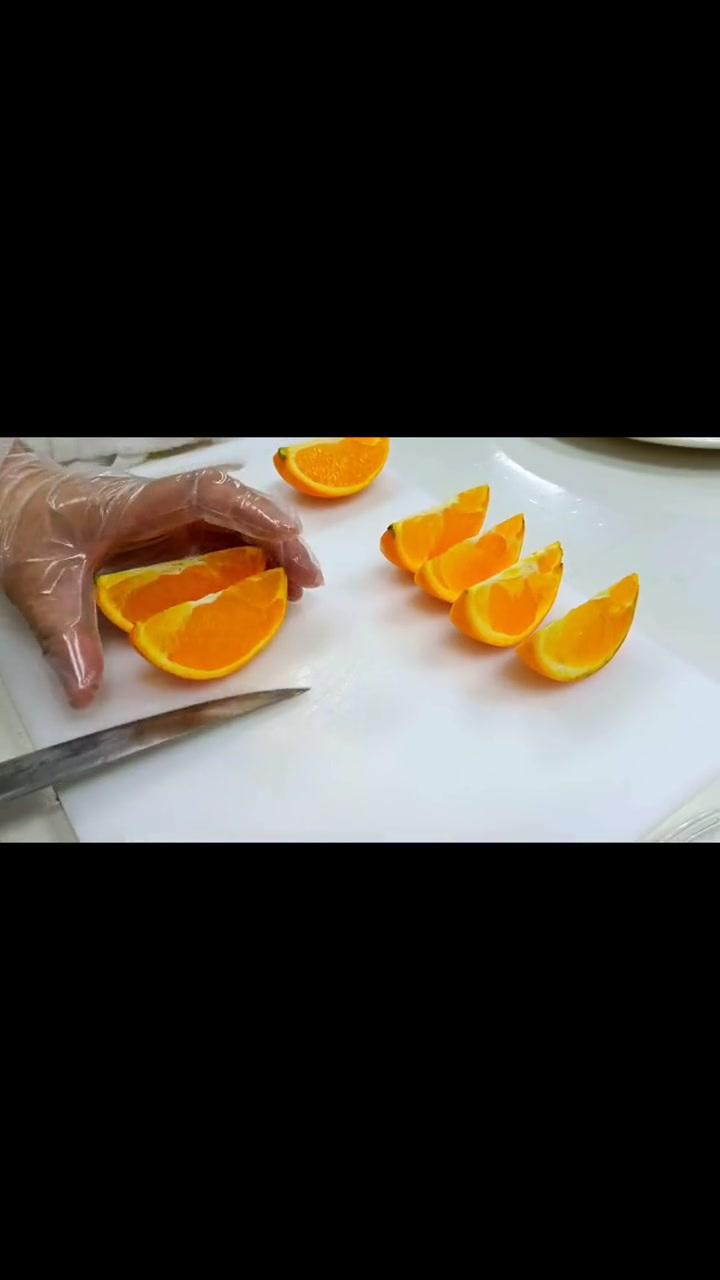 水果拼盘教程:橙子切法教程1创意水果拼盘橙子文一刀果盘教程