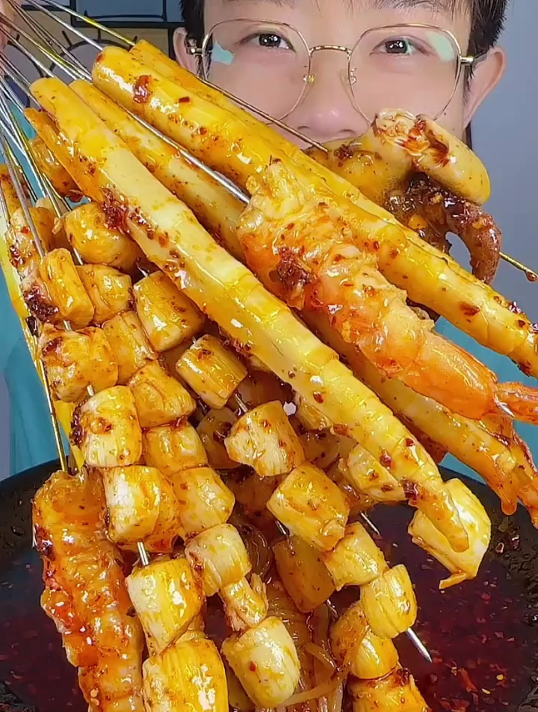 红油扇贝丁串串,超级好吃