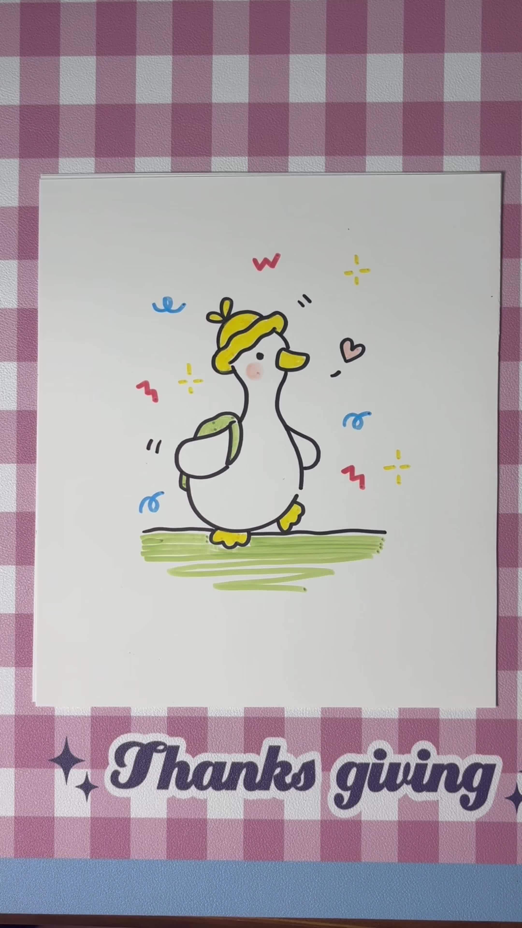 跟我一起这样画上学鸭,简单又可爱～