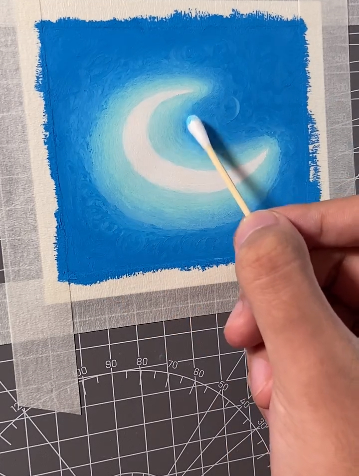 油画棒|月牙湖 油画棒画 油画棒教程 重彩油画棒