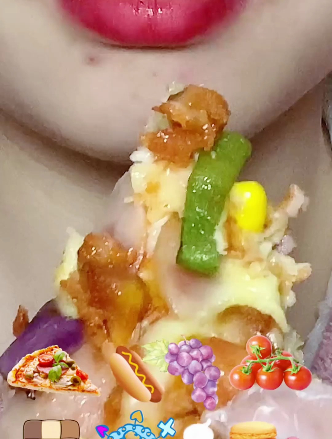 披萨 热狗 葡萄 小西红柿