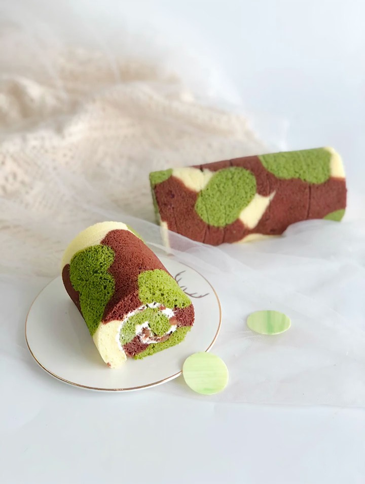 迷彩蛋糕卷,回忆起青春年少是的军训时期