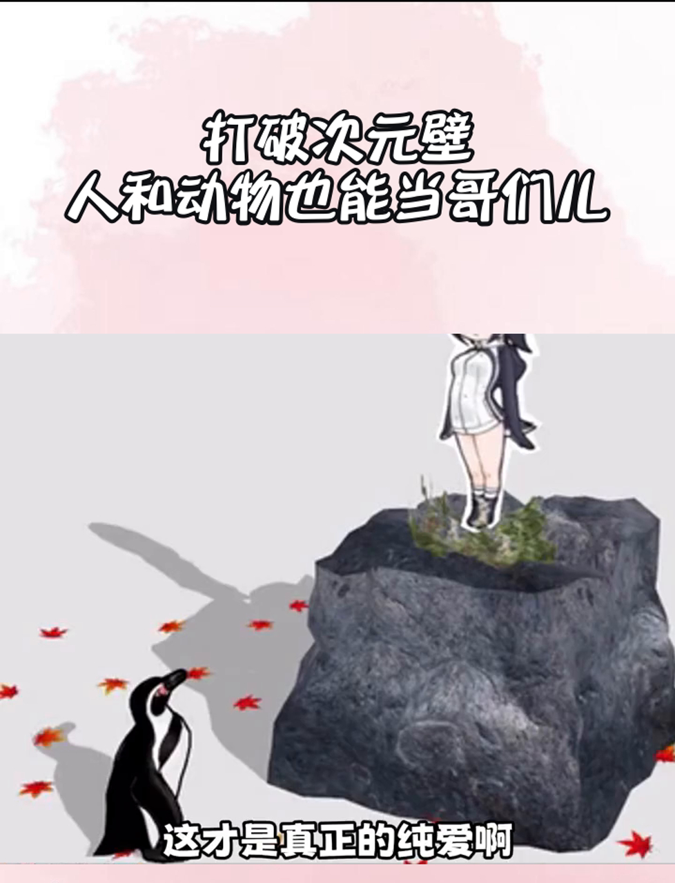 君甚至是同一种企鹅，葡萄君喜欢上了娘化的同类