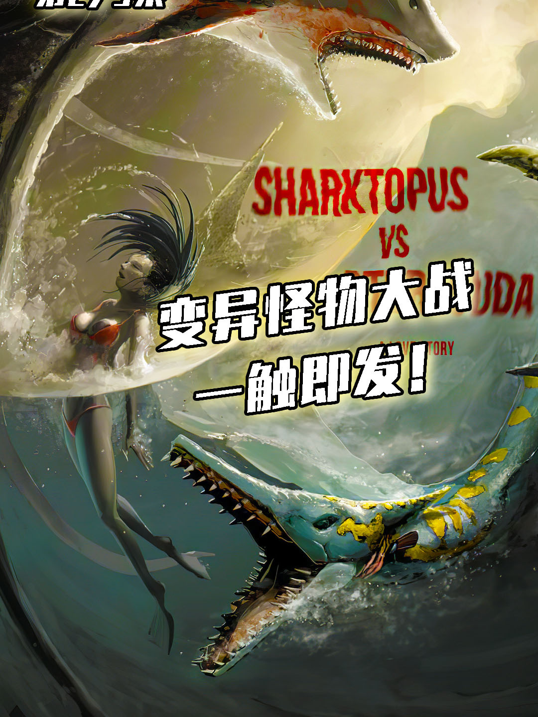 变异怪物之间的战斗!八爪狂鲨大战梭鱼翼龙,谁才是胜者!