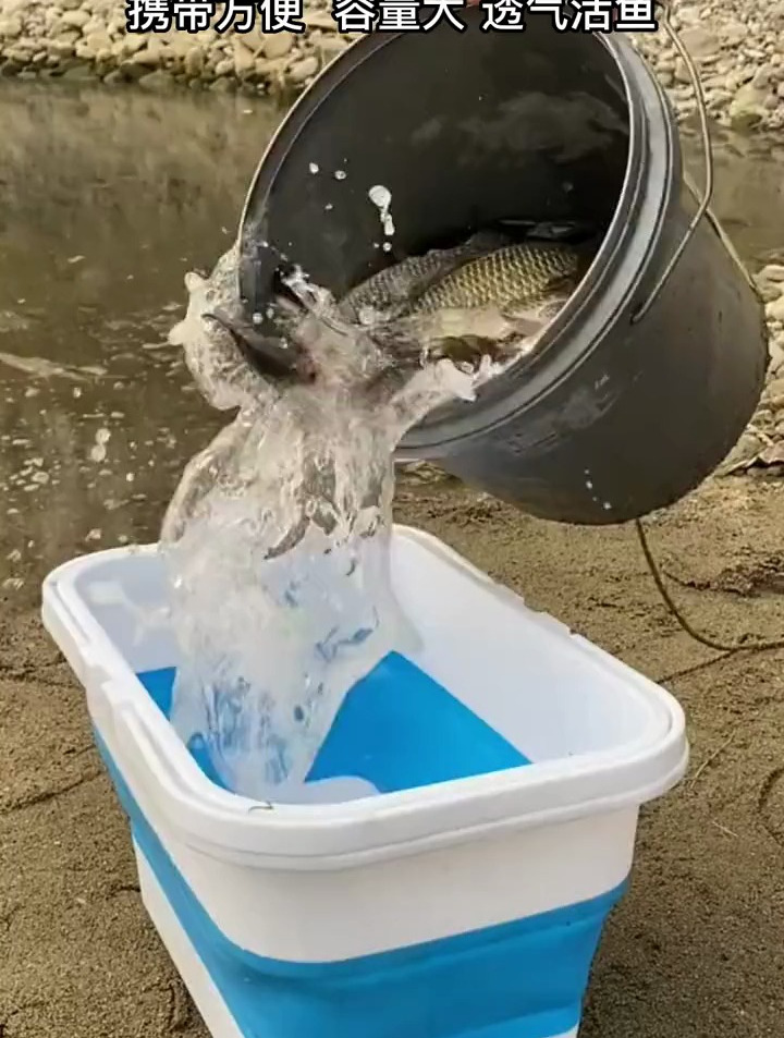钓鱼野钓新款钓鱼折叠桶,可装活鱼可打水