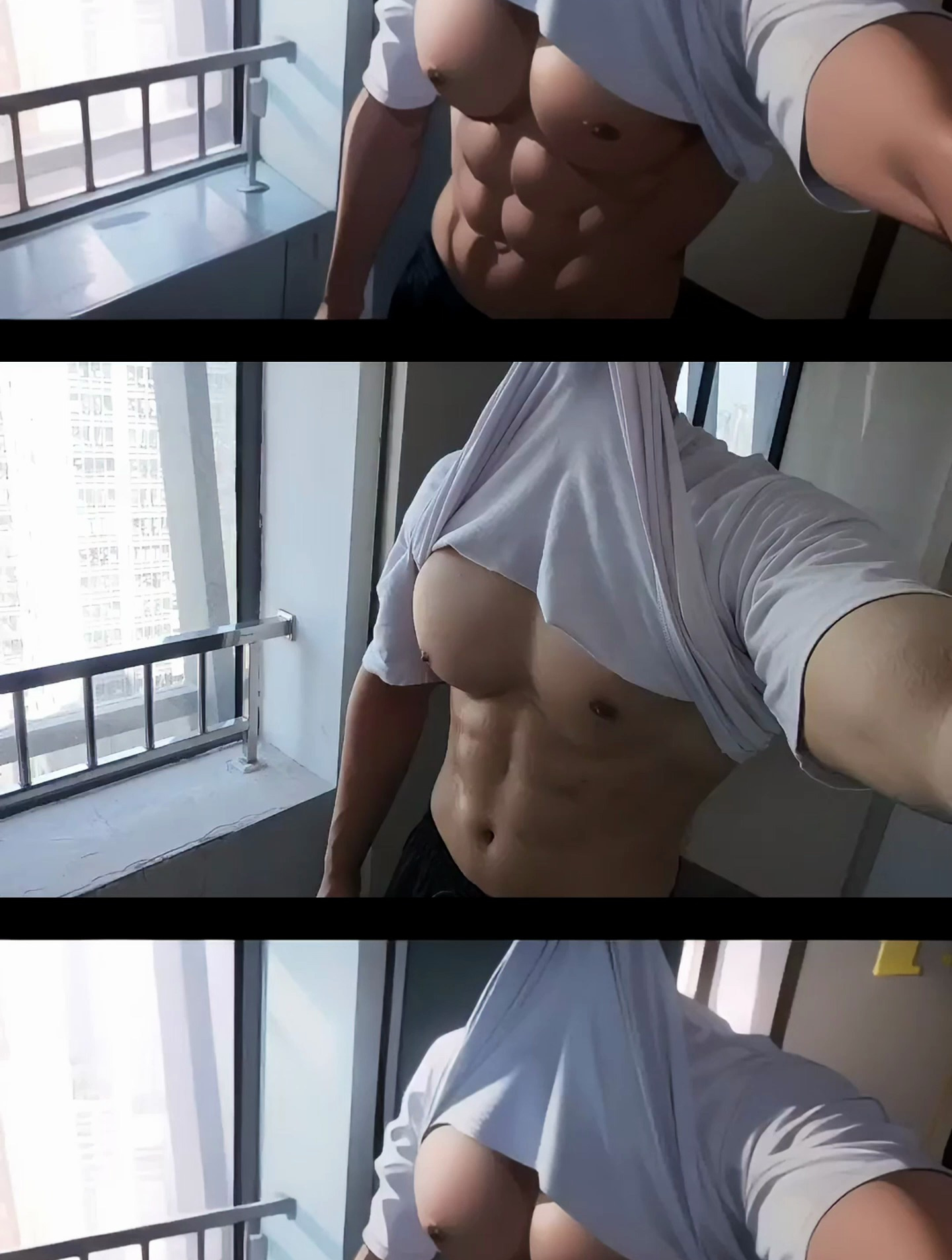 健身肌肉男,撩起衣服秀腹肌,这身肌肉你觉得好看吗?