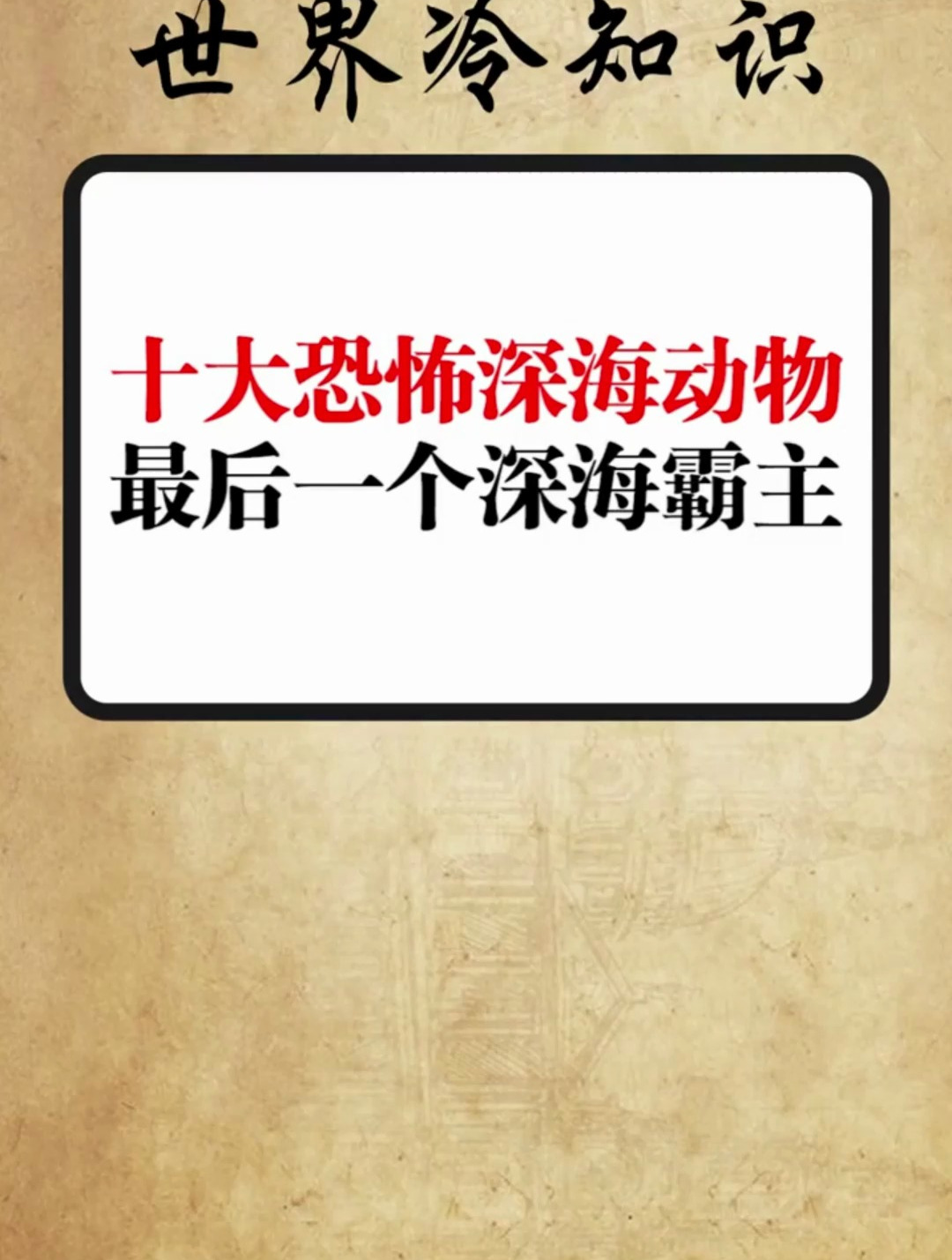十大恐怖深海动物