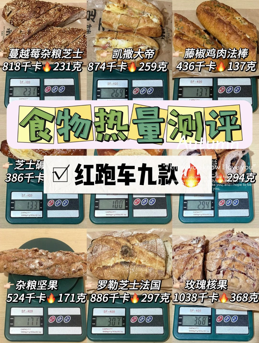 食物热量测评红跑车九款