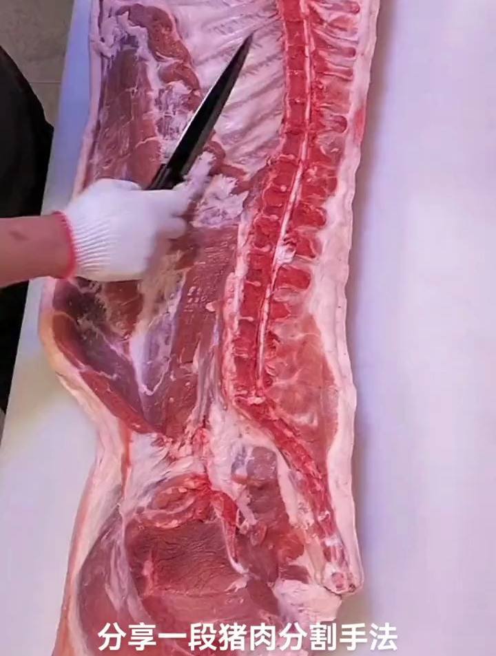 分享一段猪肉分割手法!有喜欢可以收藏!