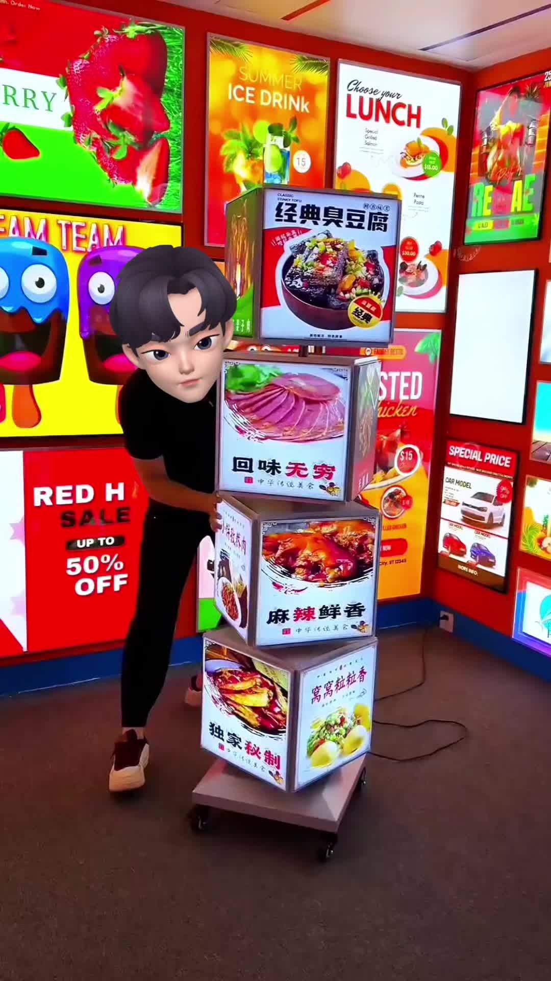 店门口摆上这样一台灯箱,顾客源源不断进店