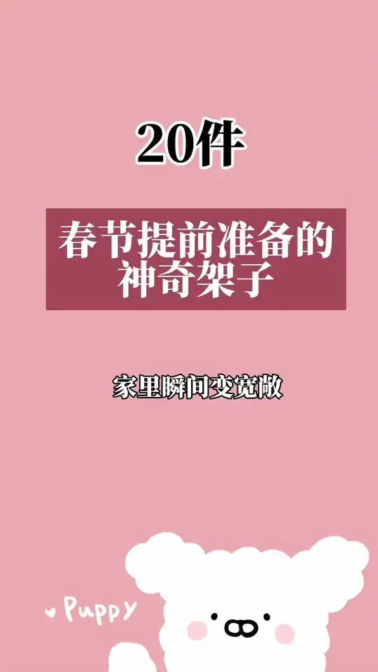 20件春节提前准备的神奇架子