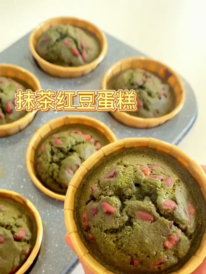 0糖油|超简单的低卡抹茶红豆蛋糕