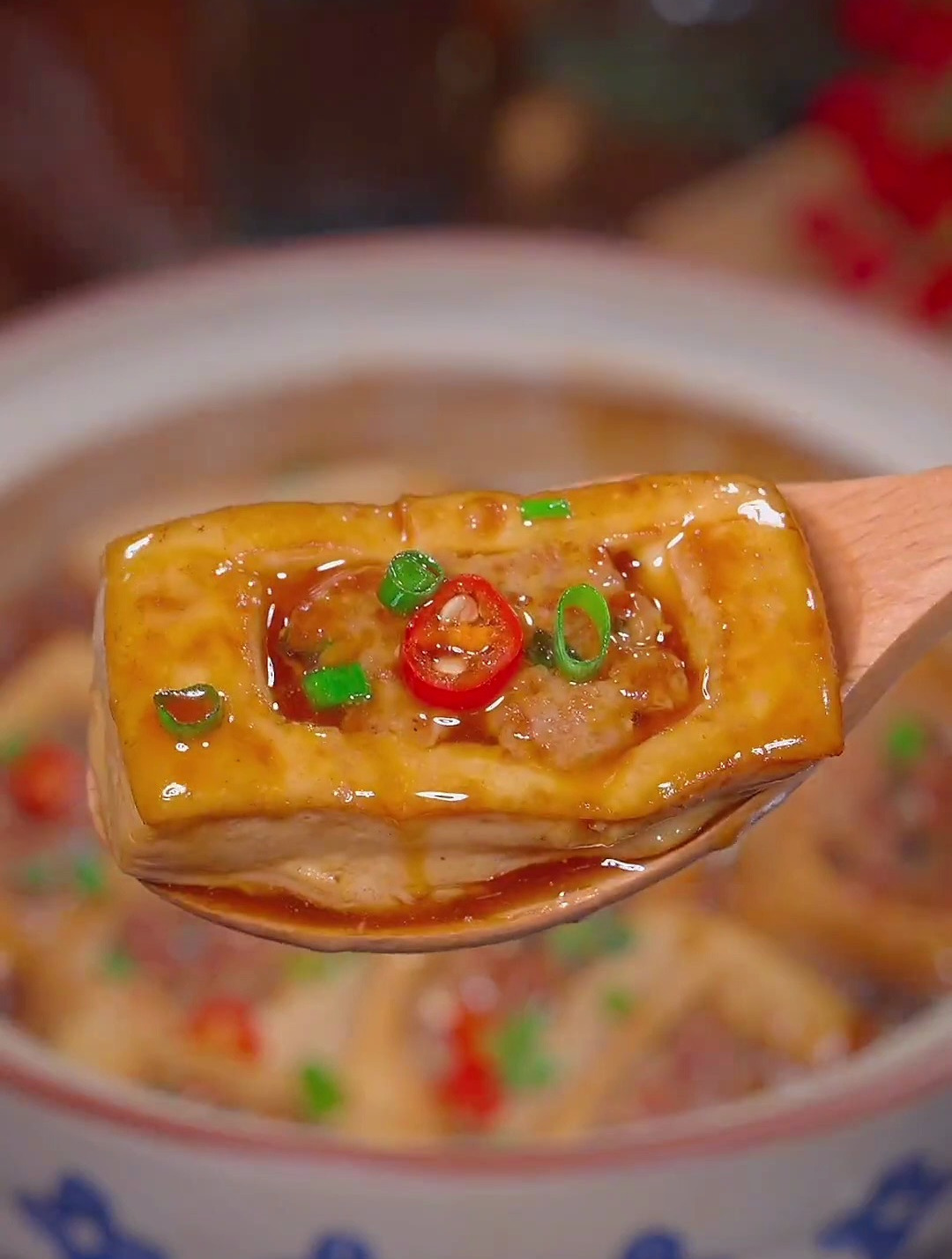 豆腐酿肉,做法简单味道好