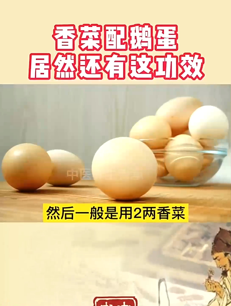 香菜配鹅蛋居然还有这功效