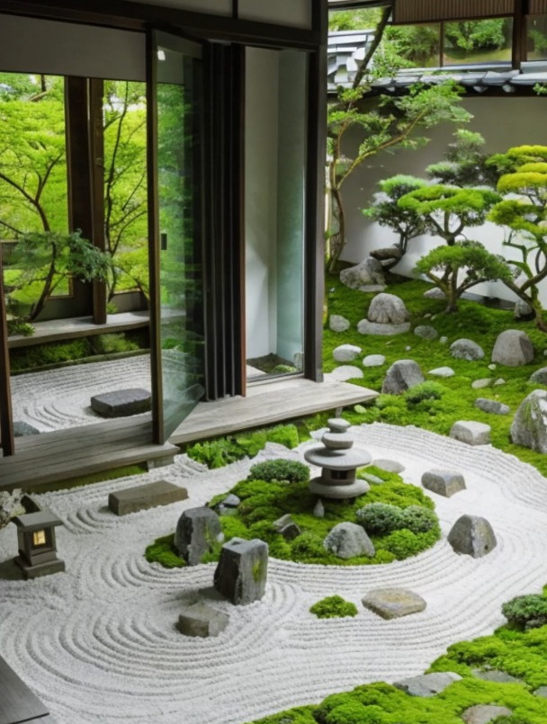 日式禅意枯山水庭院景观设计
