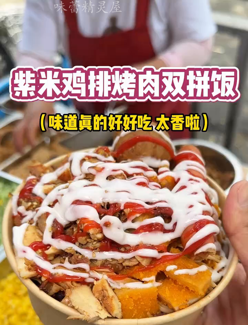 小学门口撞见烤鸡烤肉饭,十块钱一大碗,真香!
