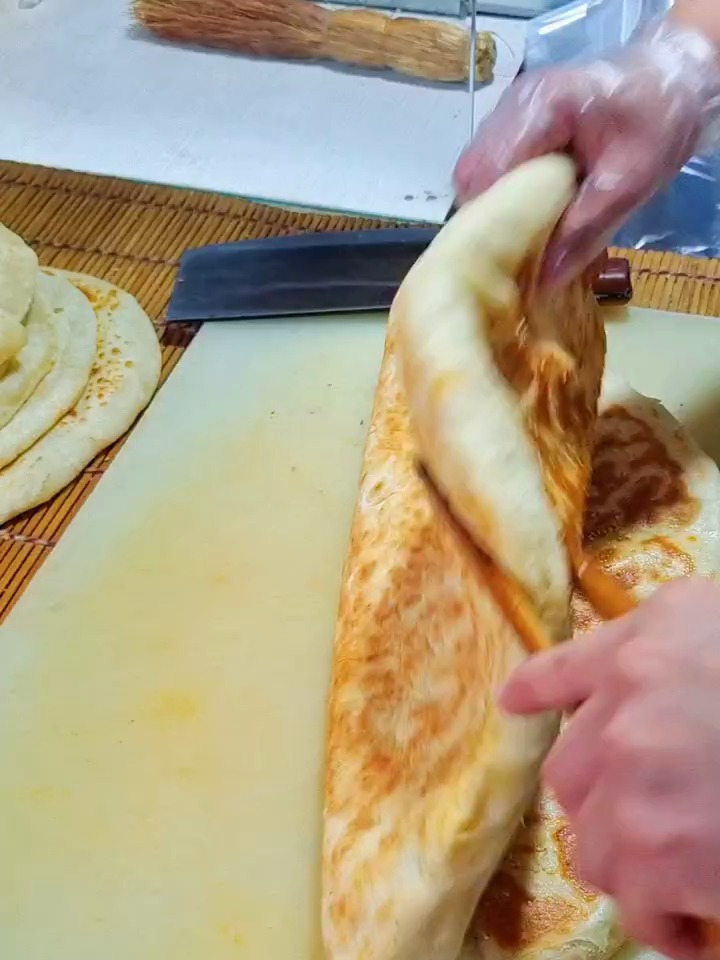 上个作品有详细的做法教程 千层饼 面食培训
