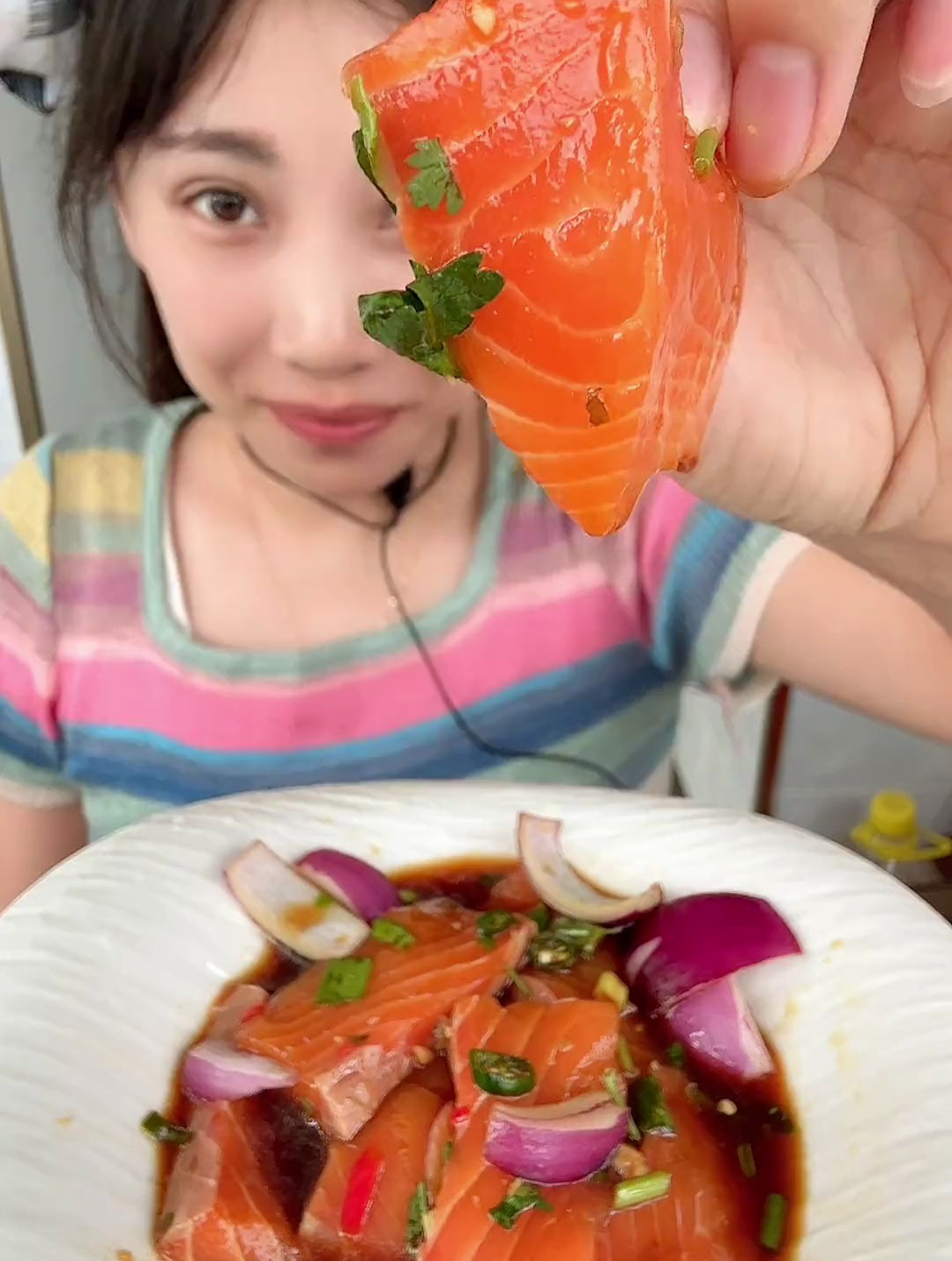 三文鱼刺身:太好吃了