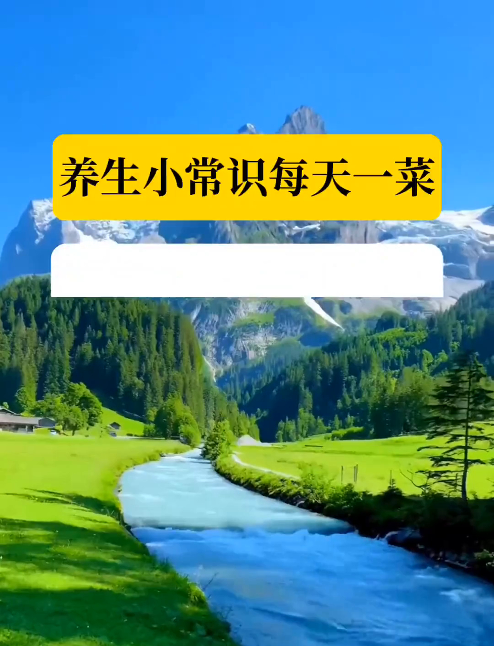 养生的小知识之每天一菜