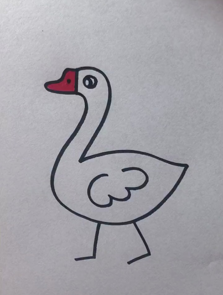 简笔画大鹅,超级简单,快来学习吧