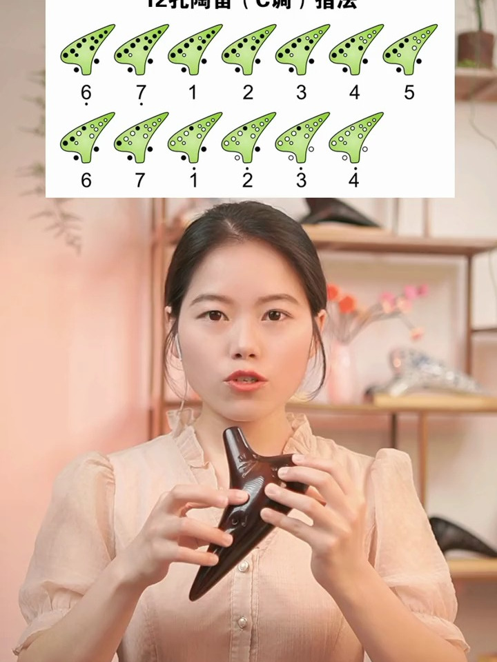 12孔陶笛零基础纯小白初学C调指法,陶笛演奏,器乐教学