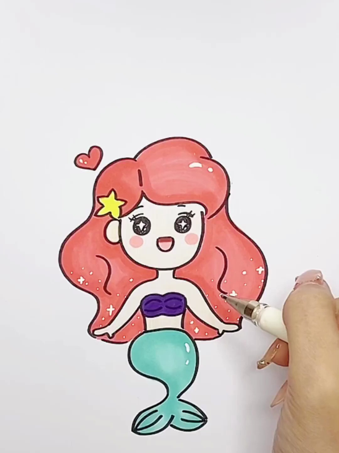 简单又好看的美人鱼公主你会画吗