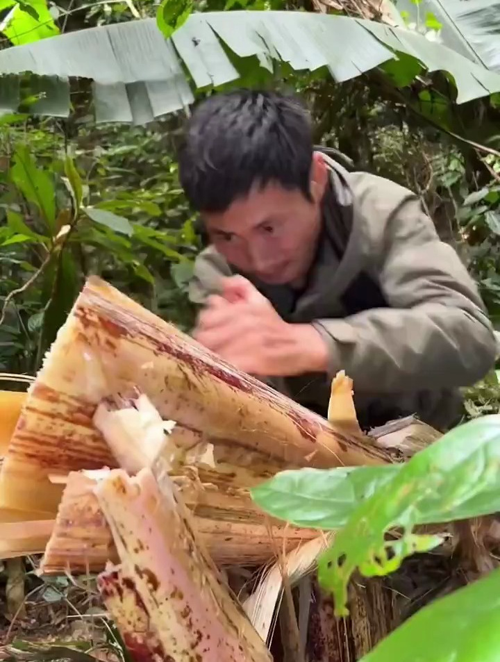 在雨林能补充蛋白质的只有鱼,制作了鱼杆钓上了两条雷龙鱼!