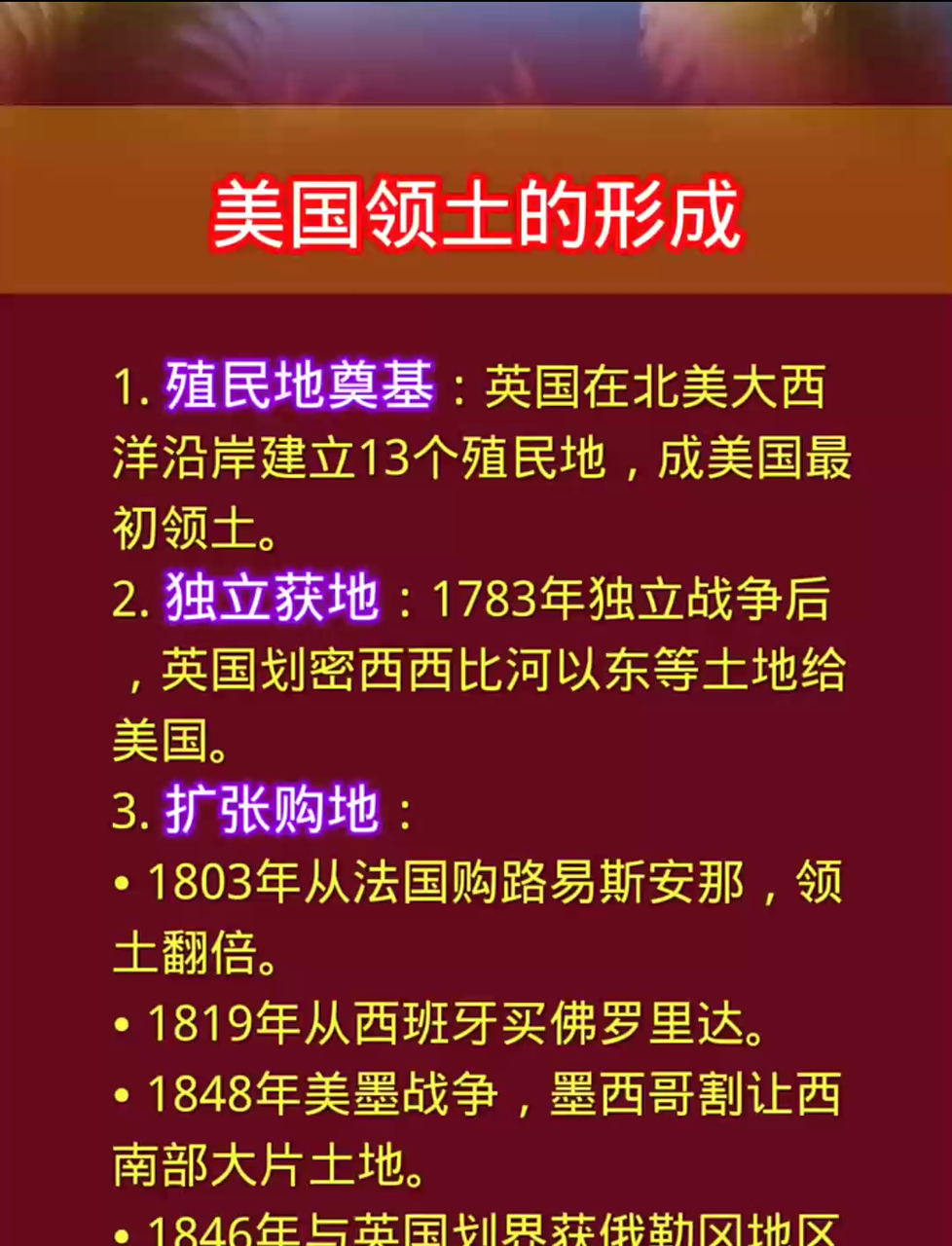 探索美国领土形成:历史脉络、地理拓展与政治演变