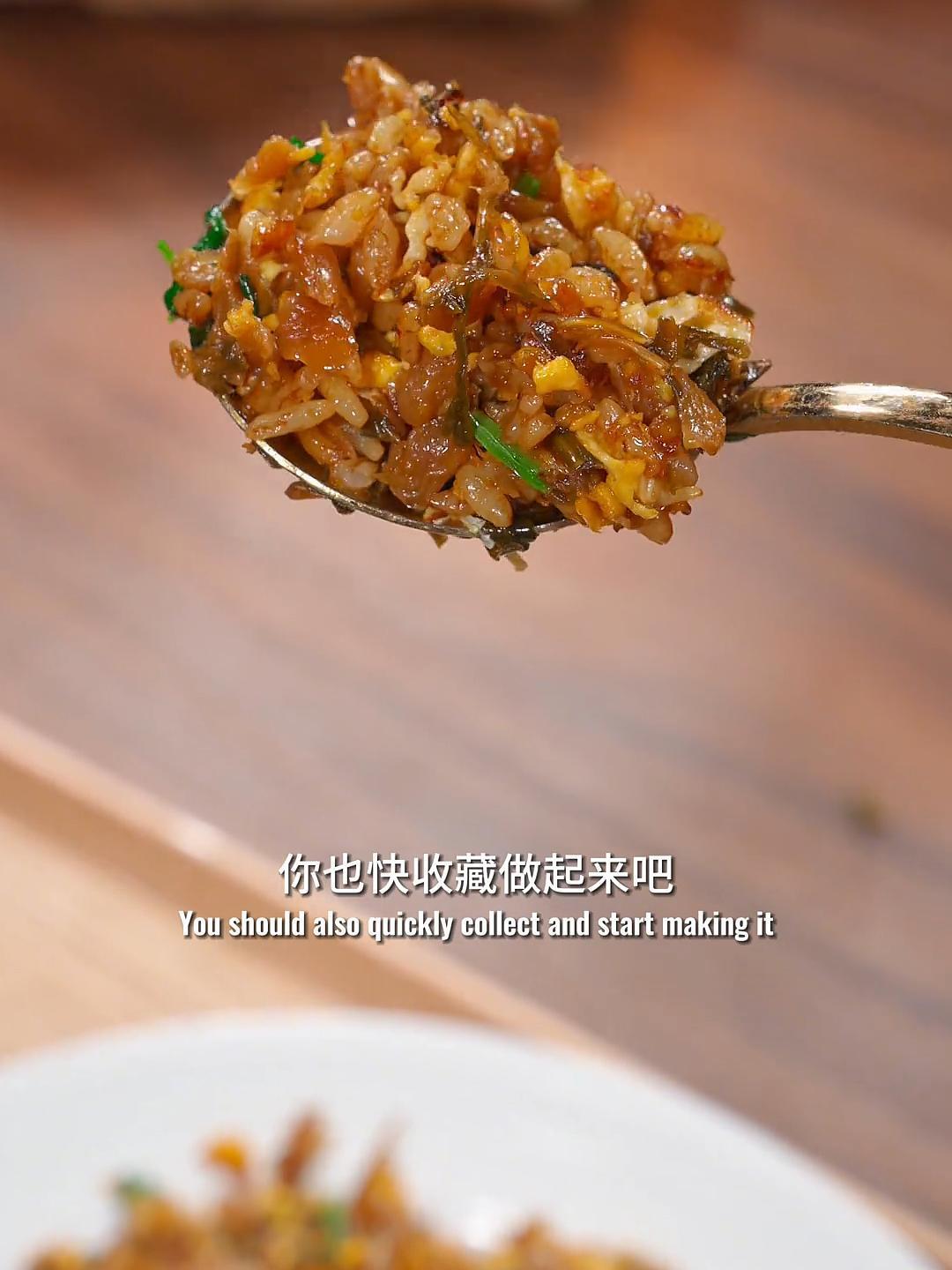 过完年大鱼大肉吃多了,外婆菜炒饭就是一天三顿