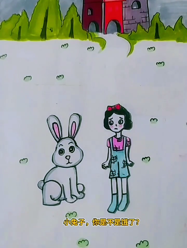 自己画的,卡通人物,手绘简笔画,吃的来了