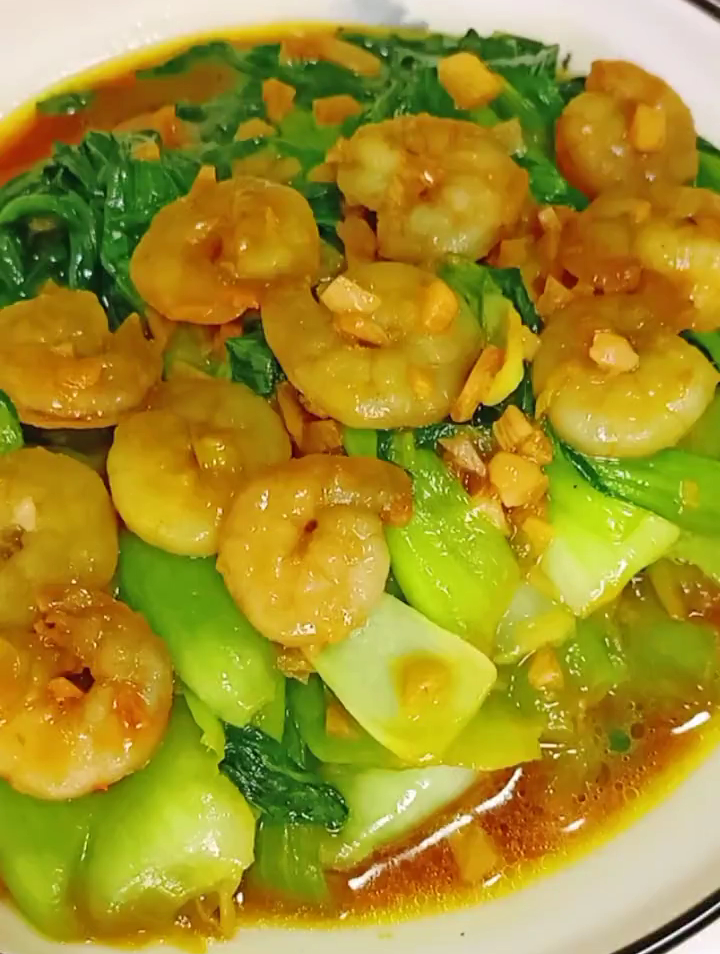 虾仁油菜,超级好吃