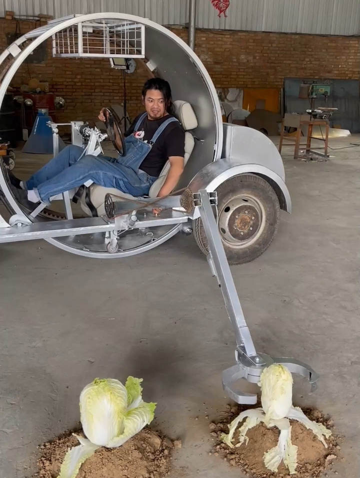 改制了一辆可以收菜的车