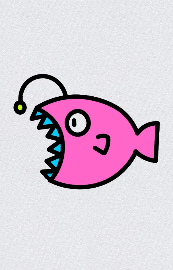 简单几笔画鲨鱼,鲨鱼简笔画