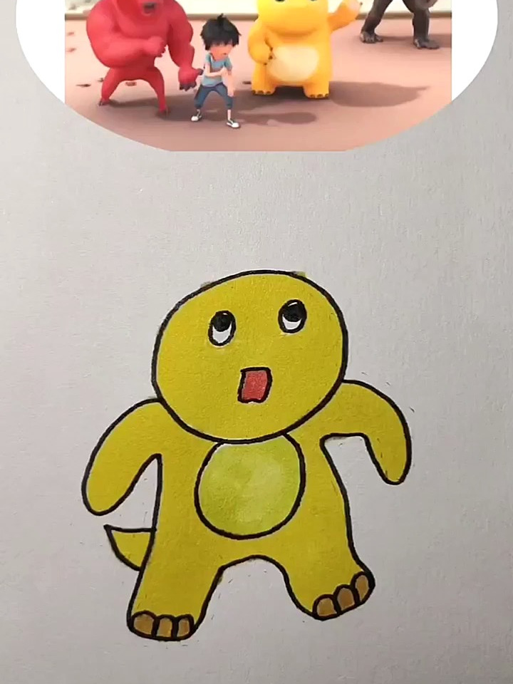 奶龙简笔画,素材来源于网络